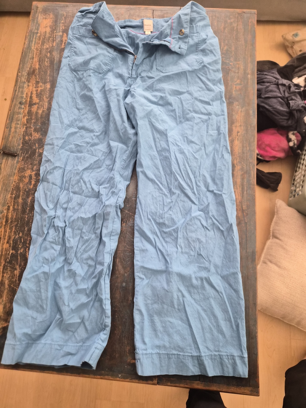 Maeve Light Blue Boot Cut Pants